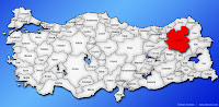 Erzurum ilinin Türkiye haritasında gösterimi
