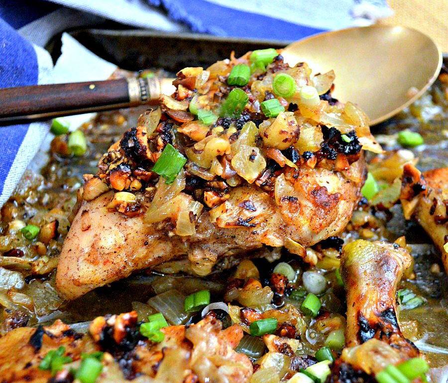 Roast Chicken with Saffron, Hazelnuts and Honey and Playing Catch Up