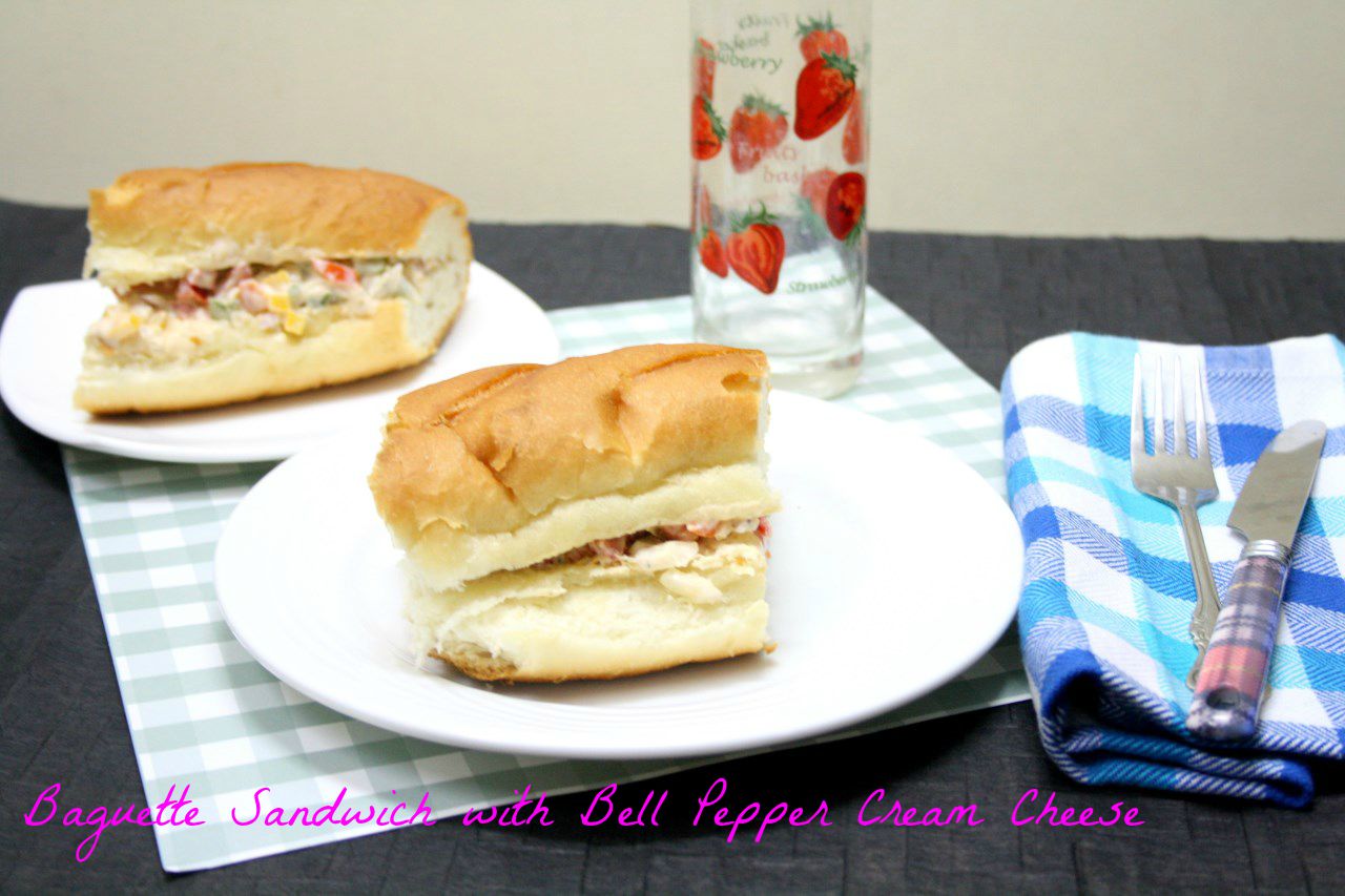 Bell Pepper Cream Cheese Sandwich Healthy Breakfast for Kids!