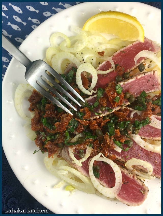 Kahakai Kitchen Eric Ripert's Seared Ahi Tuna with Sauce Vierge