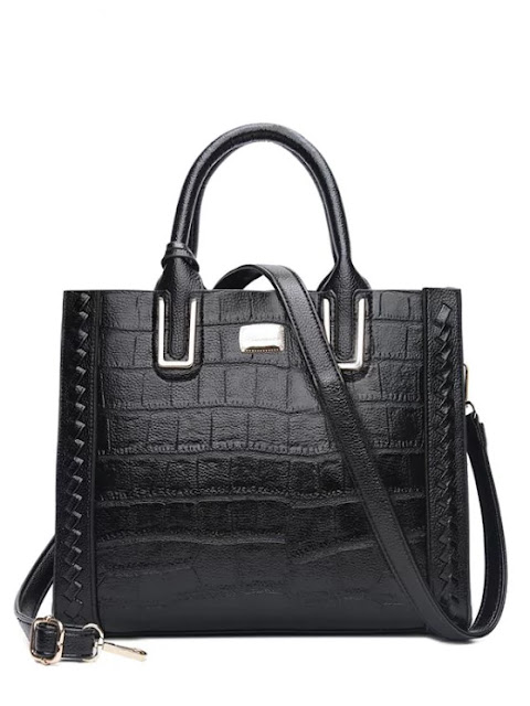 Weave Textured Leather Tote Bag