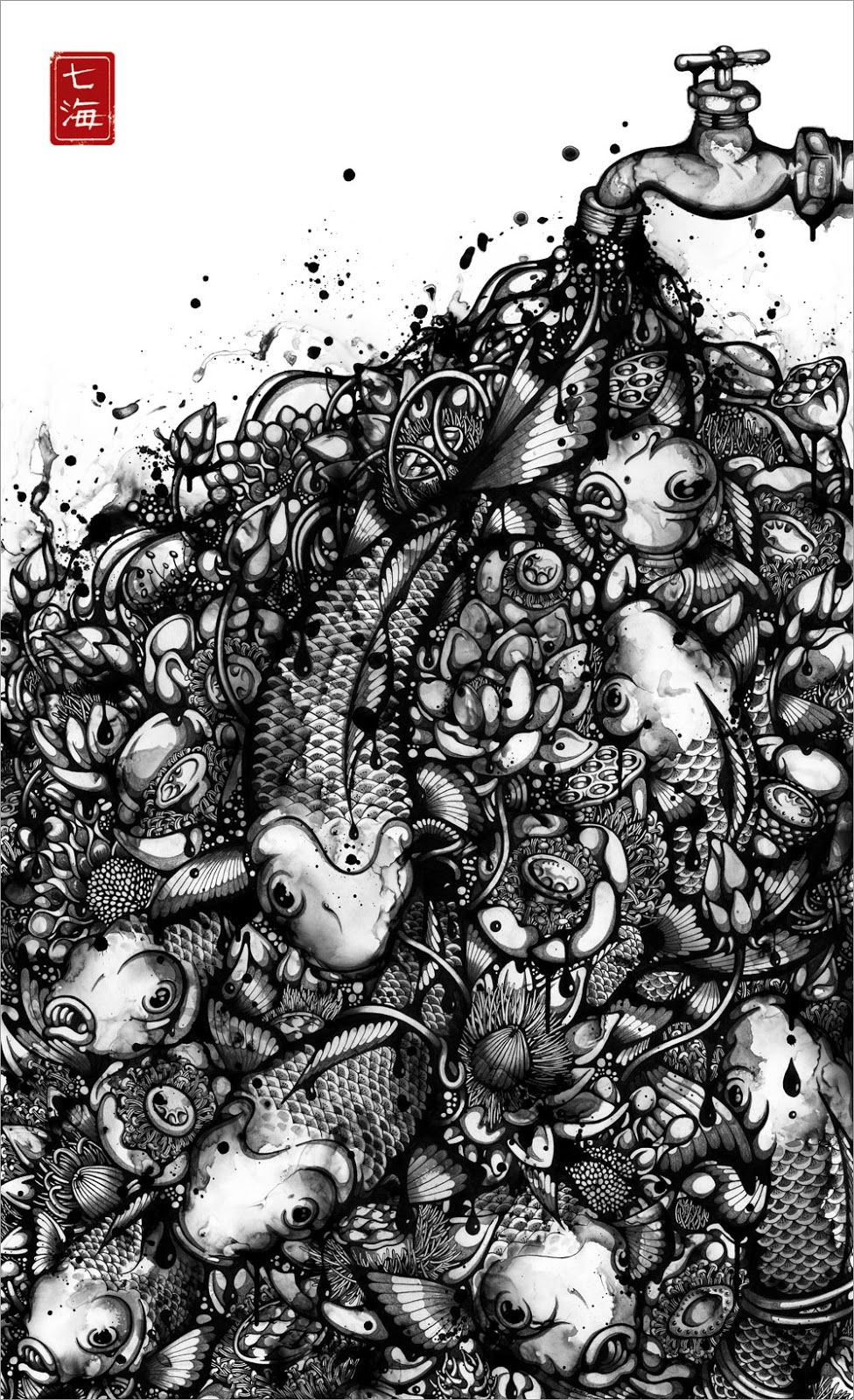 10-Over-Flow-Nanami-Cowdroy-Splashes-of-Ink-Drawings-www-designstack-co