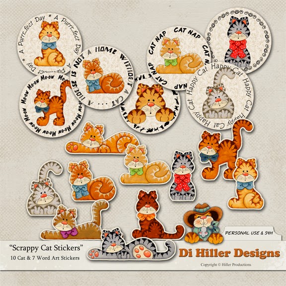 Scrappy Cats Stickers
