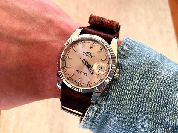 datejust 36 leather strap