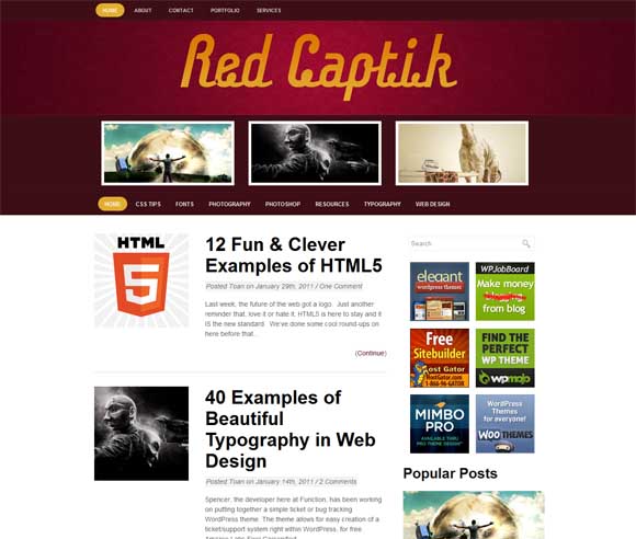 Red Captik WordPress Theme