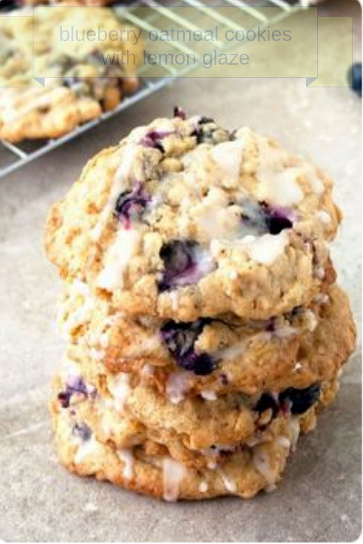 blueberry oatmeal cookies with lemon glaze recipe pinterest