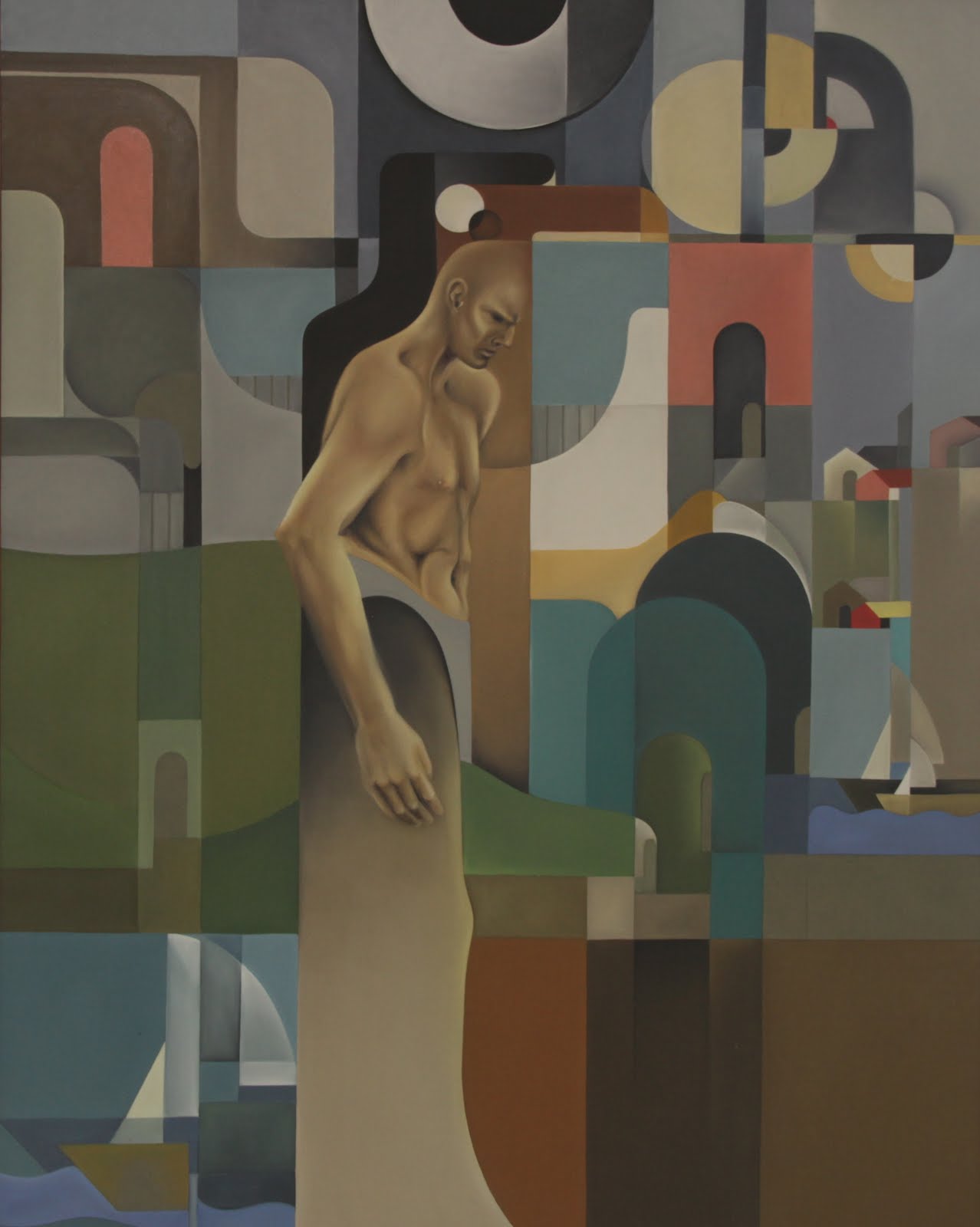 Solange Alves, O Enigma da Porta, óleo sobre tela, 110x140 cm