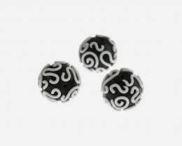 White of Black Filigree Polymer Clay Beads Available now from Big Bead Little Bead, handmade by Lottie Of London