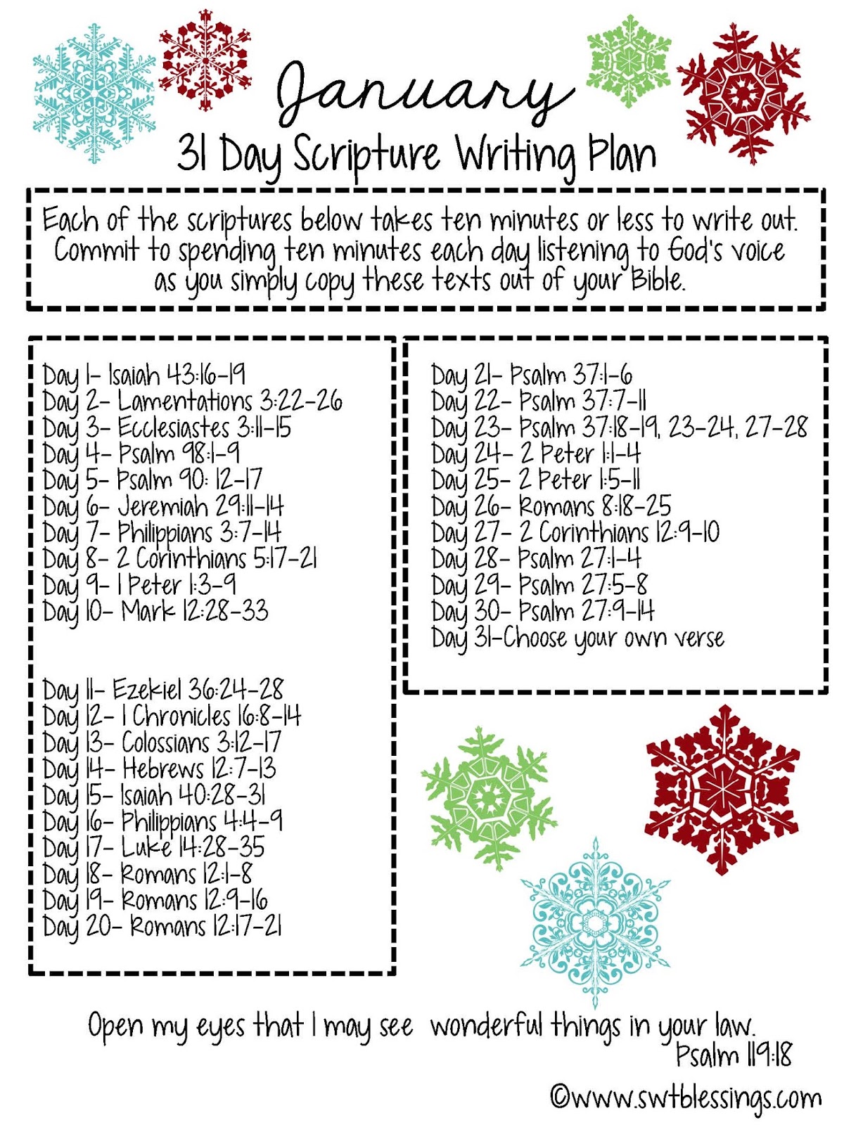 Free Printable Scripture Writing Plans