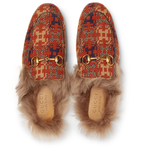 Heels Out? No Problem!: Gucci Princetown Shearling-Lined Jacquard ...