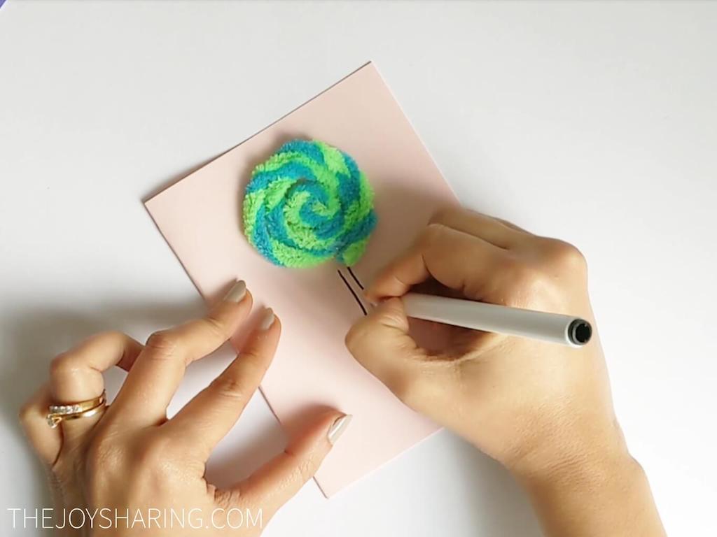 Pipe Cleaner Lollipop Valentine's Card - The Joy of Sharing