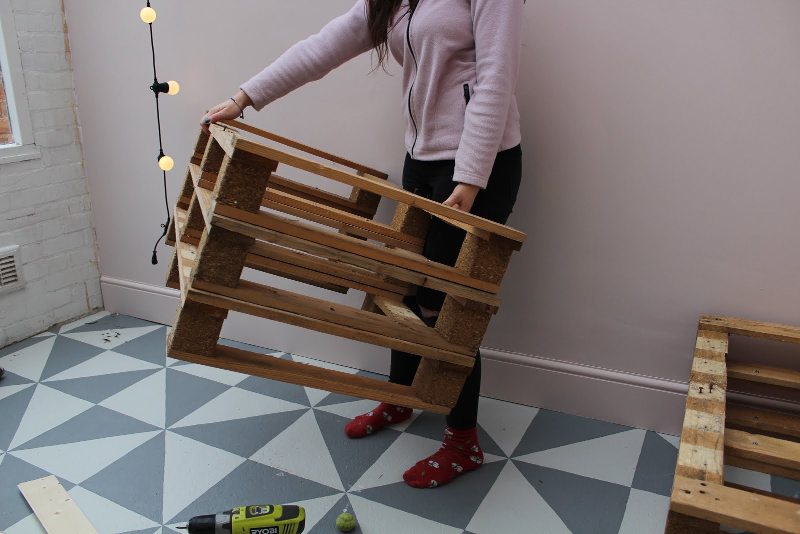 mini pallets attached together