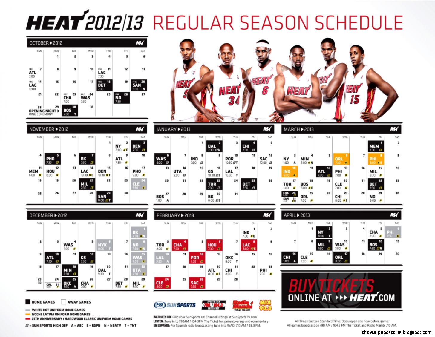 Miami Heat Schedule 2014