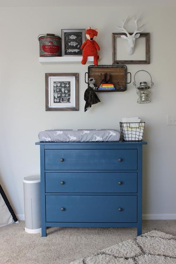 blue changing table
