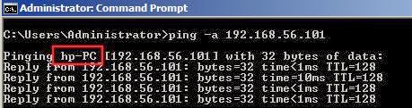 find machine name using ip address