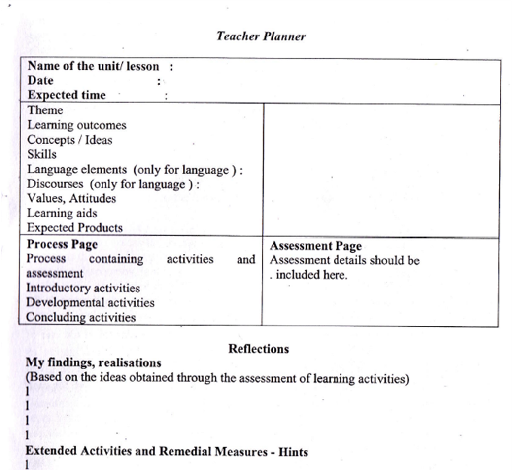 The Format Of A Teacher Planner Is Given Below the-format-of-a-teacher-planner-is-given-below