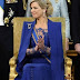 Queen Maxima in a royal blue dress by Jan Taminiau at the inauguration