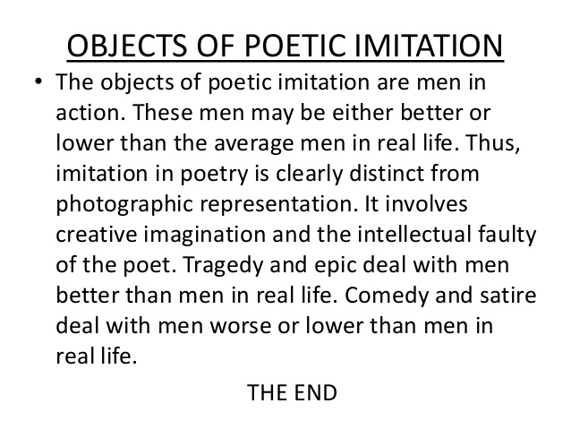 English Literature : Aristotle's theory of imitation