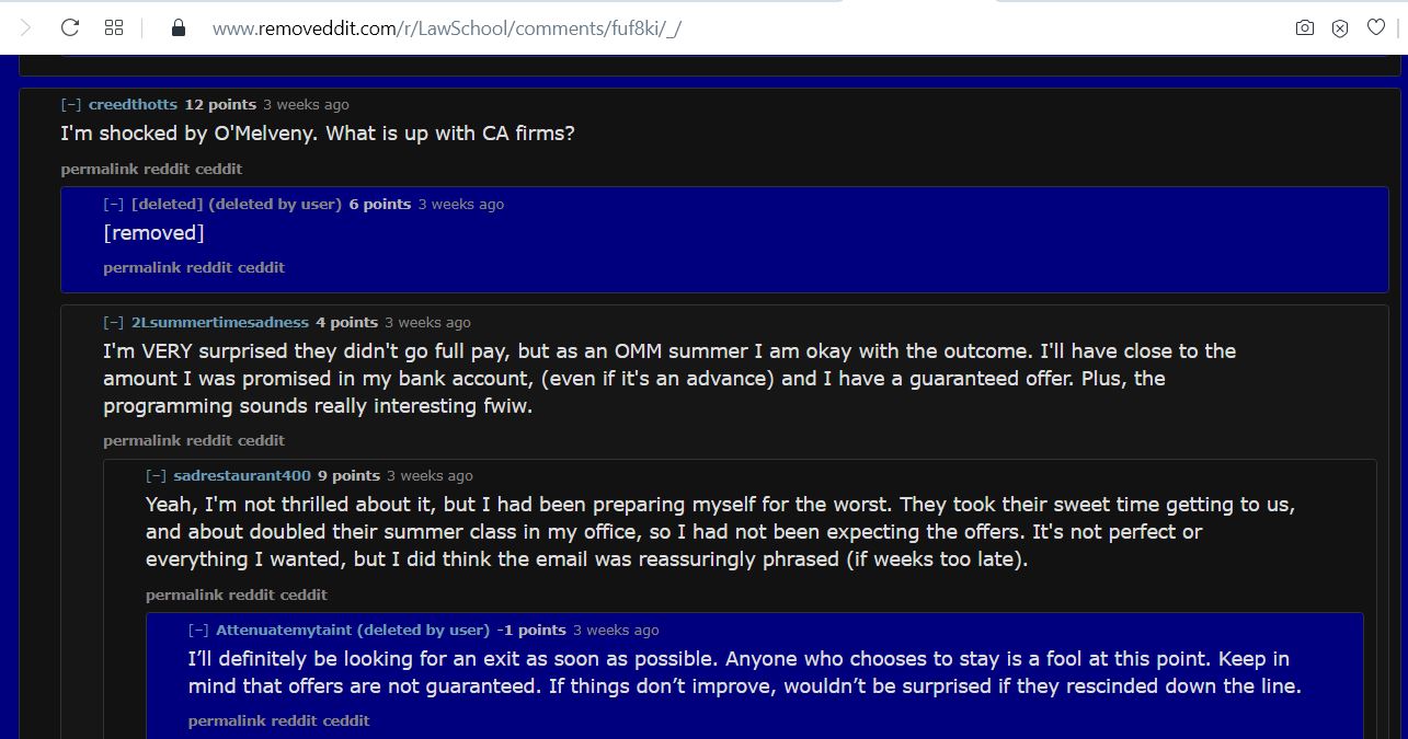 O'Melveny & Myers's lack of ethics Law students complain that O