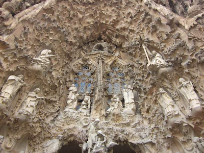 Birth of Christ facade of Sagrada Familia in Barcelona