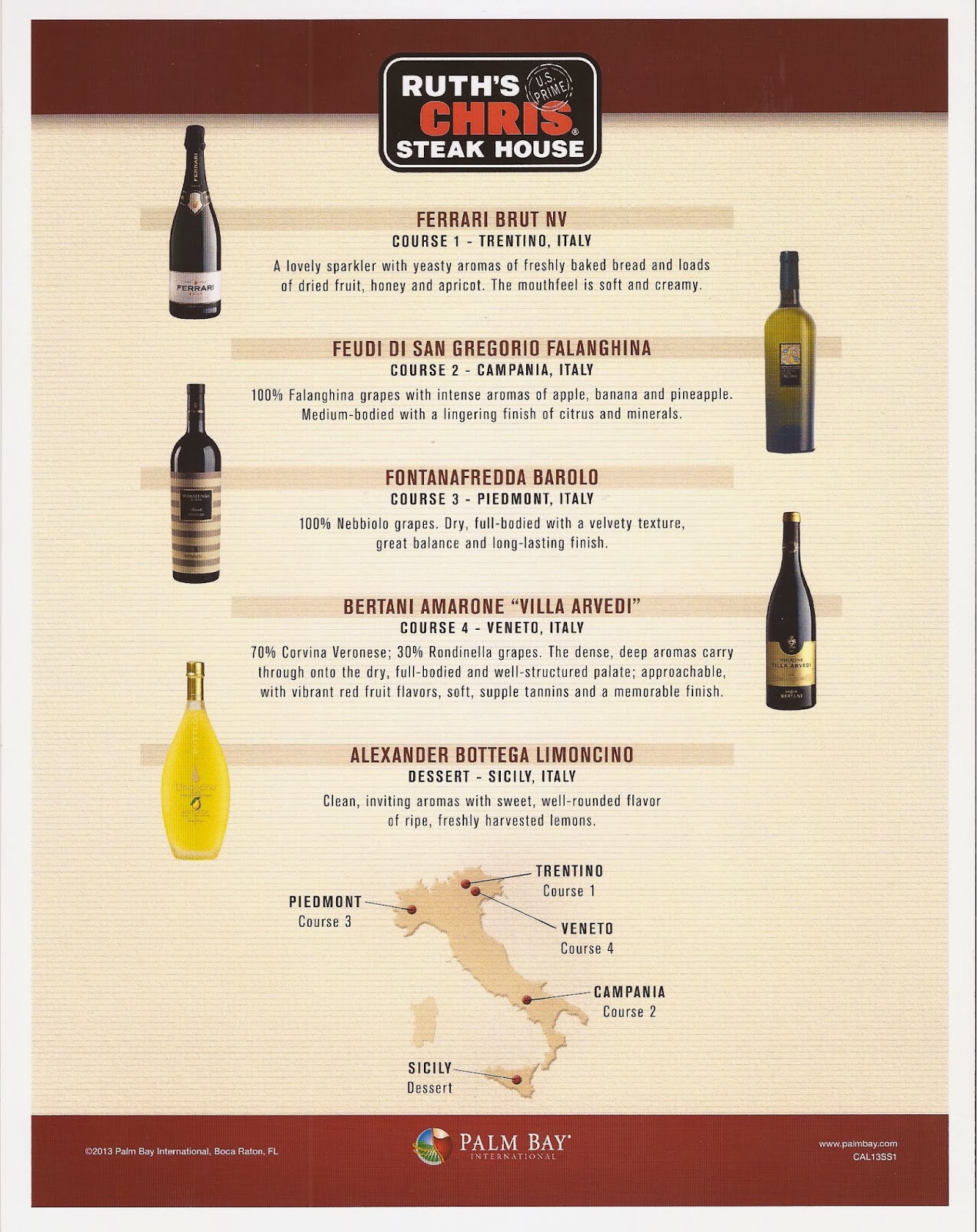 Ruth Chris Italian Wine Dinner