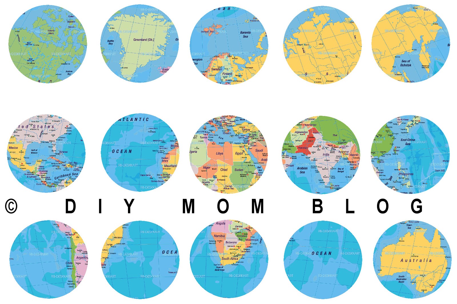 DIY Mom FREE World Map 1 Inch Collage Sheet Printable