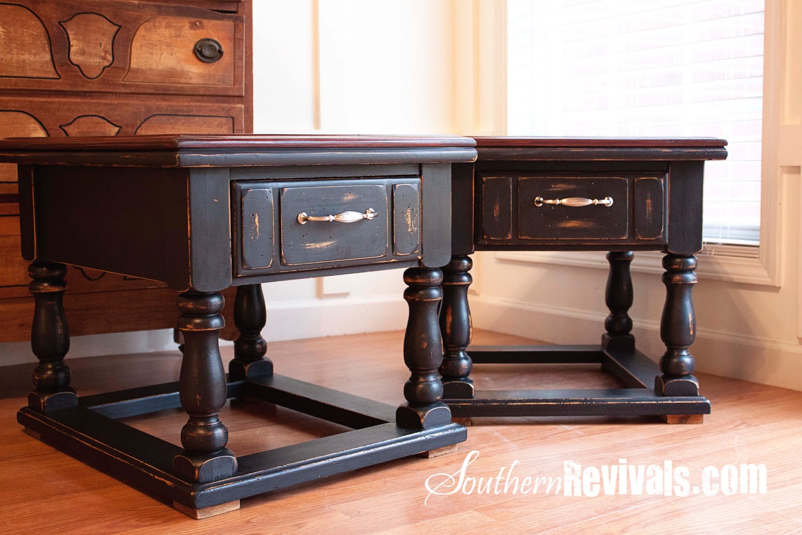 Vintage Pine End Tables Get A Makeover An End Table Revival Southern