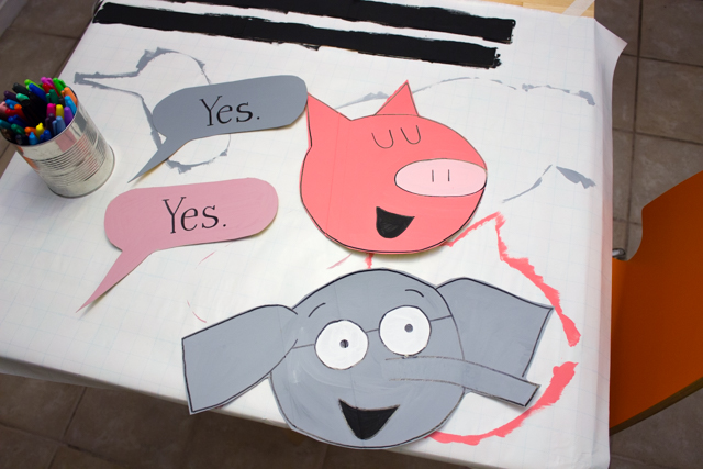 Last Minute Cardboard Elephant and Piggie Costume Pink Stripey Socks