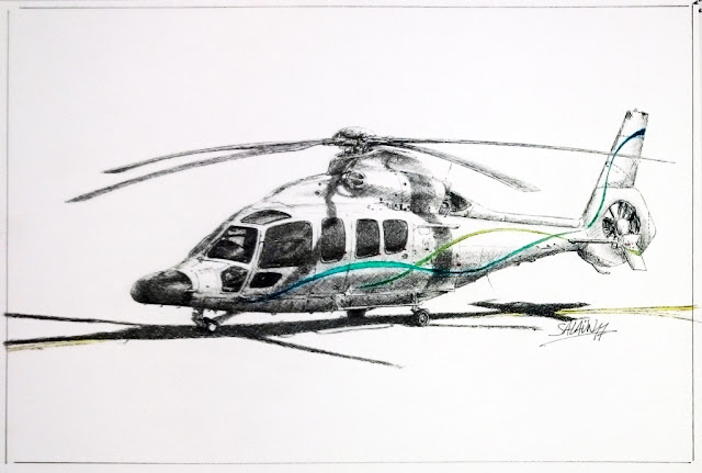 Aquarelle, H155, EC155, hélicoptère