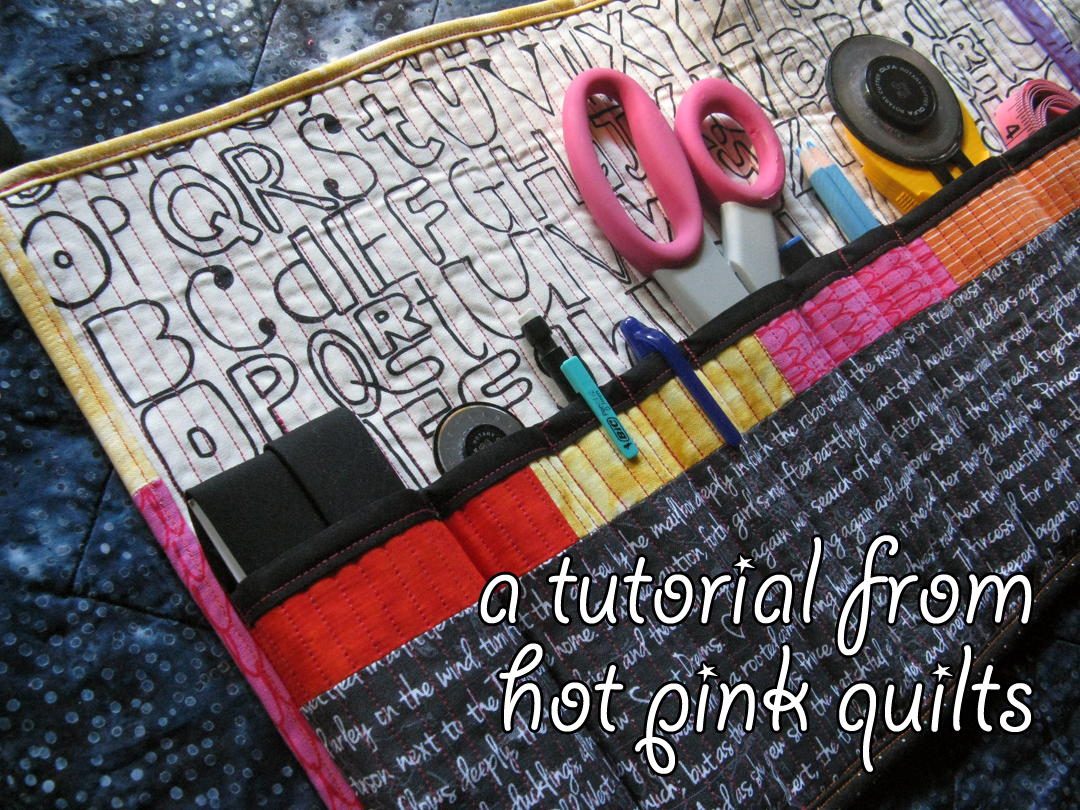 hot pink quilts sewing tool organizer tutorial.