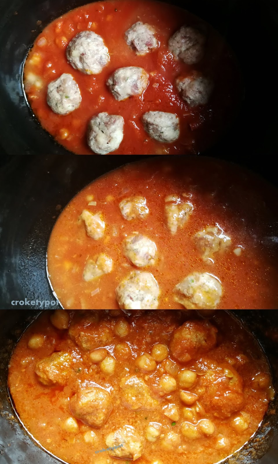 CROKETYPOT GARBANZOS CON ALBÓNDIGAS. Slow cooker.