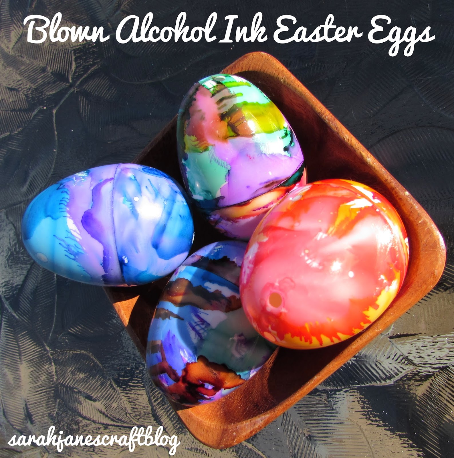 Sarah Jane's Craft Blog Blown Alcohol Ink Plastic Easter Eggs