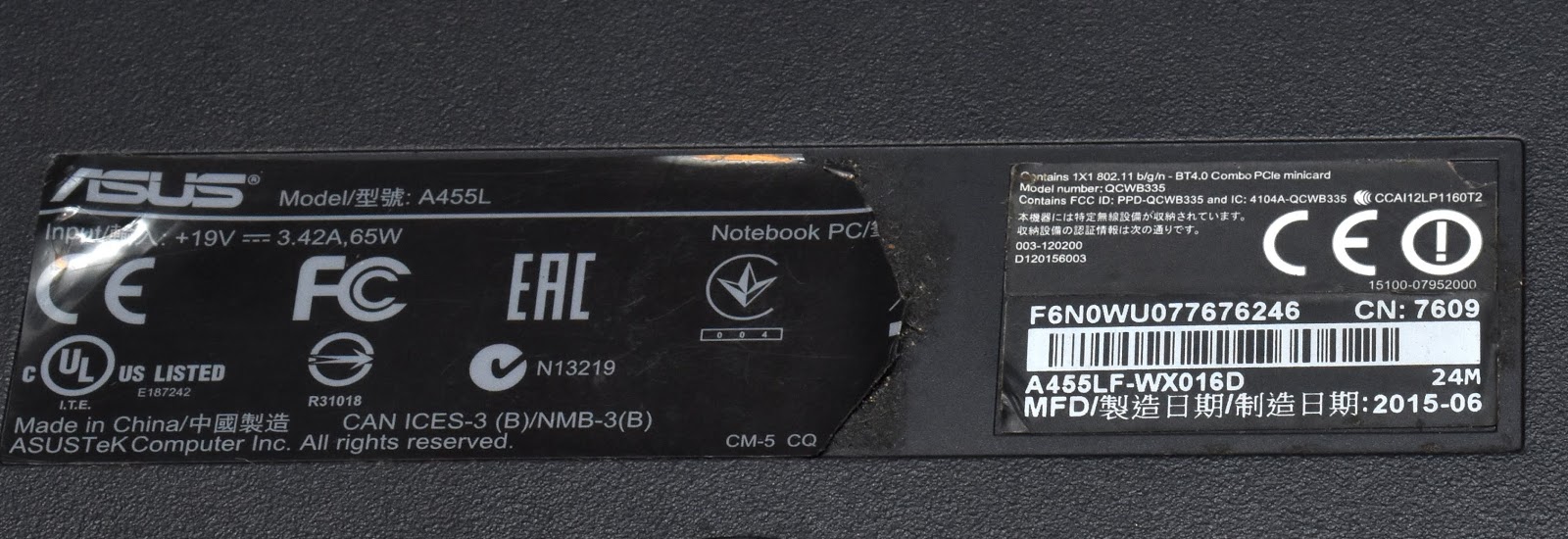 casing asus a455l