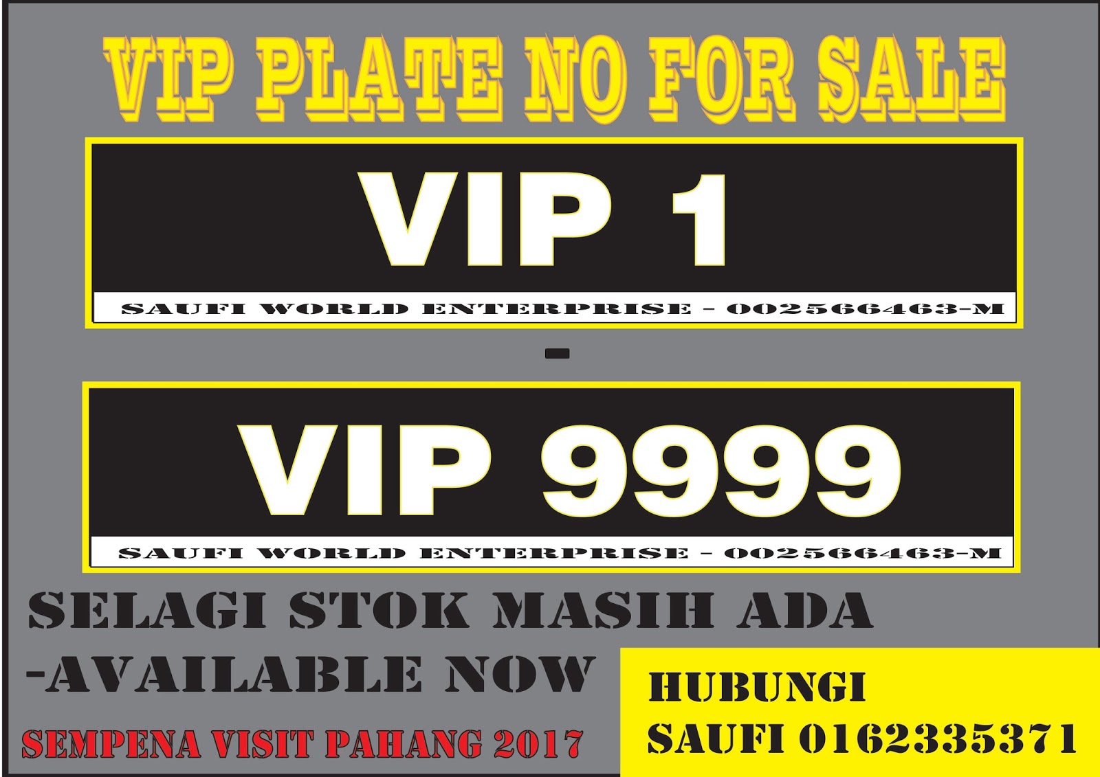 tempah no plate baru idaman anda (tender) atau beli no plate (running