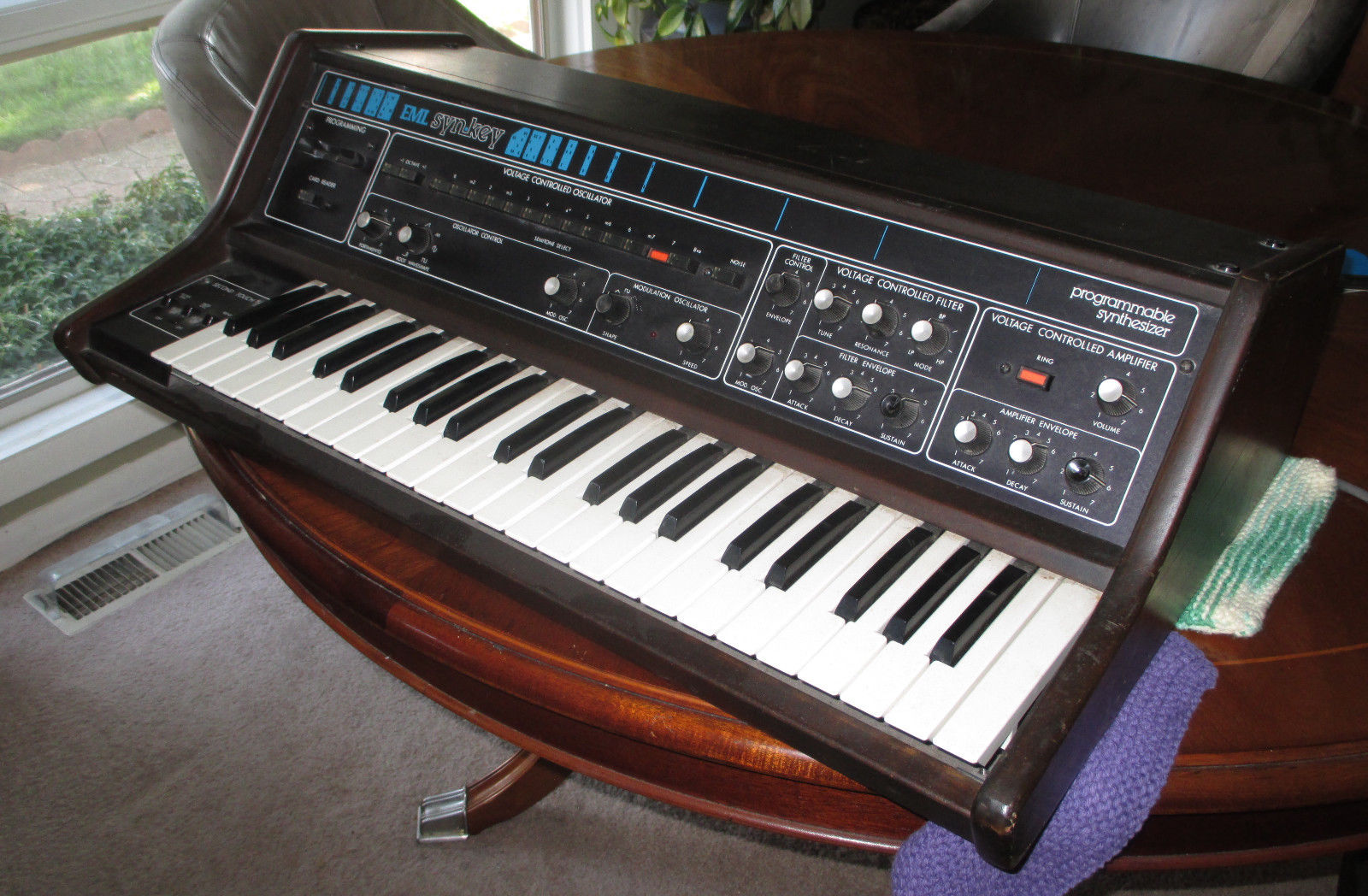 MATRIXSYNTH EML SynKey 2001 Rare Vintage Synthesizer w/ Punch Cards SN