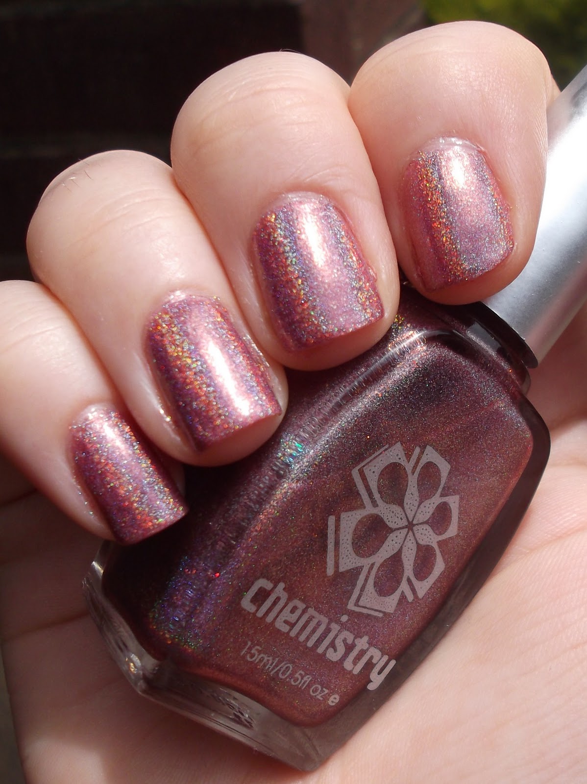 Obsessed With All Things Shiny Chemistry 522 Holographic Pink Nail
