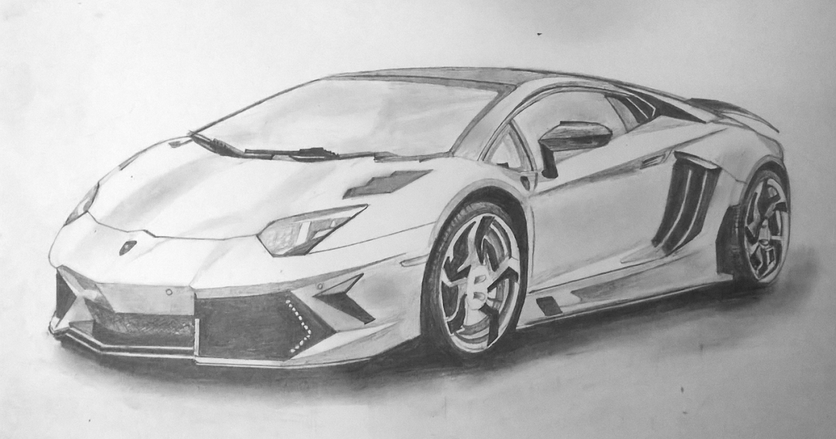 Sourcewing: Lamborghini Aventador pencil sketch