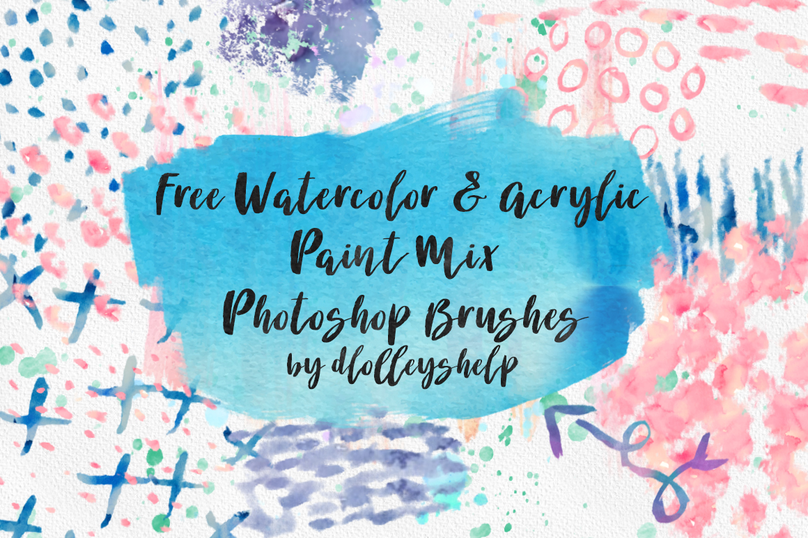 DLOLLEYS HELP Free Watercolor & Acrylic Paint Mix PS Brushes