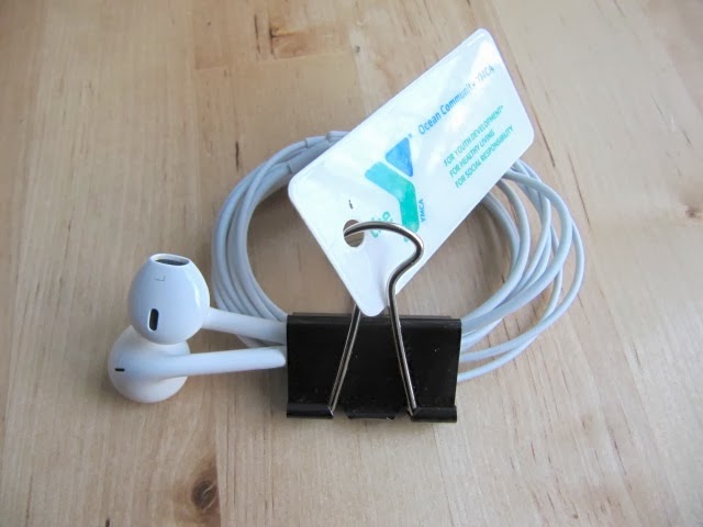 earbud binder clip