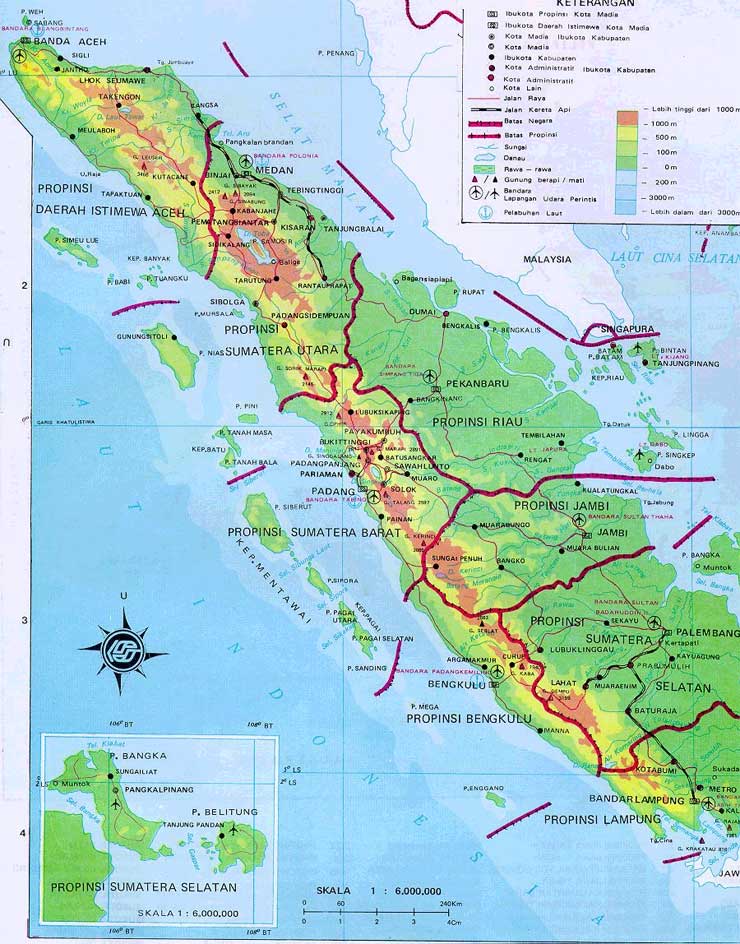 Peta Kota: Peta Pulau Sumatera