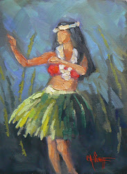 painting daily hula dancer hawaiian hawaii figurative studio schiff carol dancers polynesian usa sold canada purchase figure paintingvalley