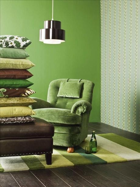 Decoración de Salas de color Verde | Cómo arreglar los Muebles en una