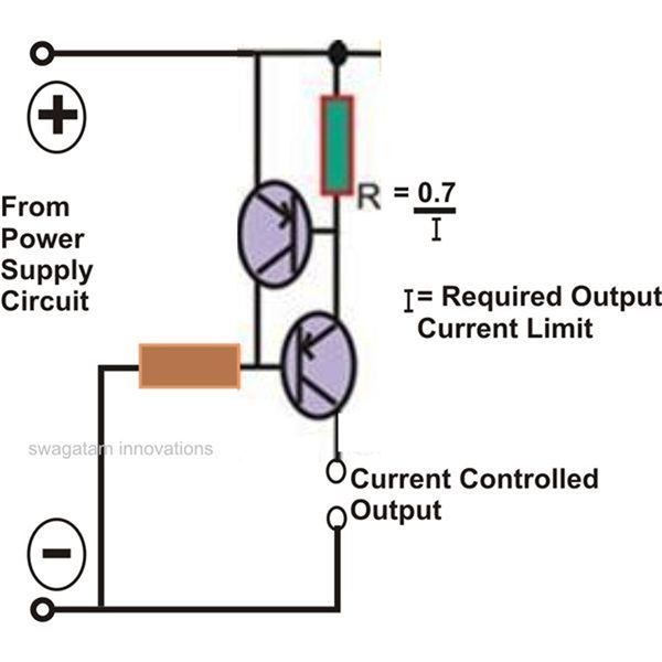 Super Circuit Diagram: Current Limiter Circuit Using two Transistors