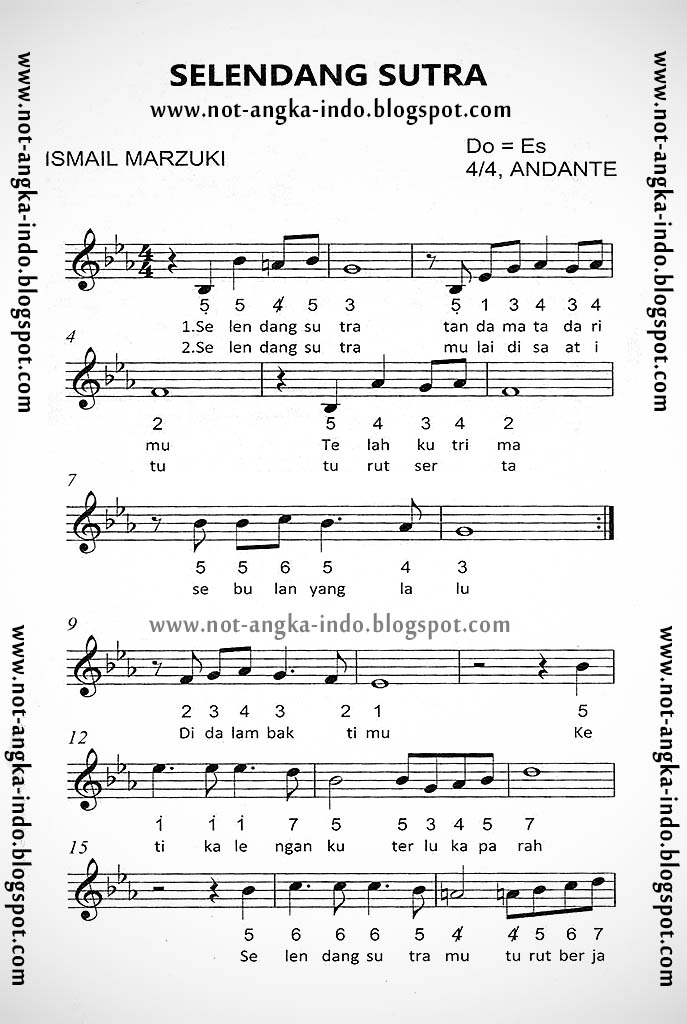 Not Balok Lagu Kepompong Notangkalaguterbaru