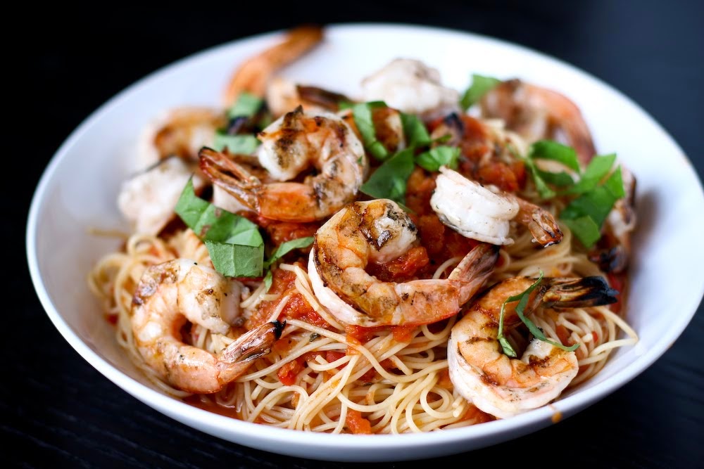 Angel Hair Pasta with Roasted Tomatoes Shrimp Recipe
