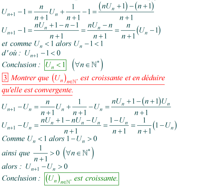 suite numérique 5.Récurrence, monotonie et limites