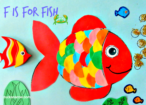 F is for Fish Preschool Craft - Ducks 'n a Row
