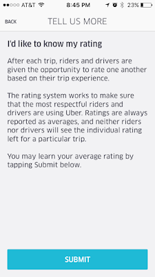 Uber Account Passenger Rating Screen - Request