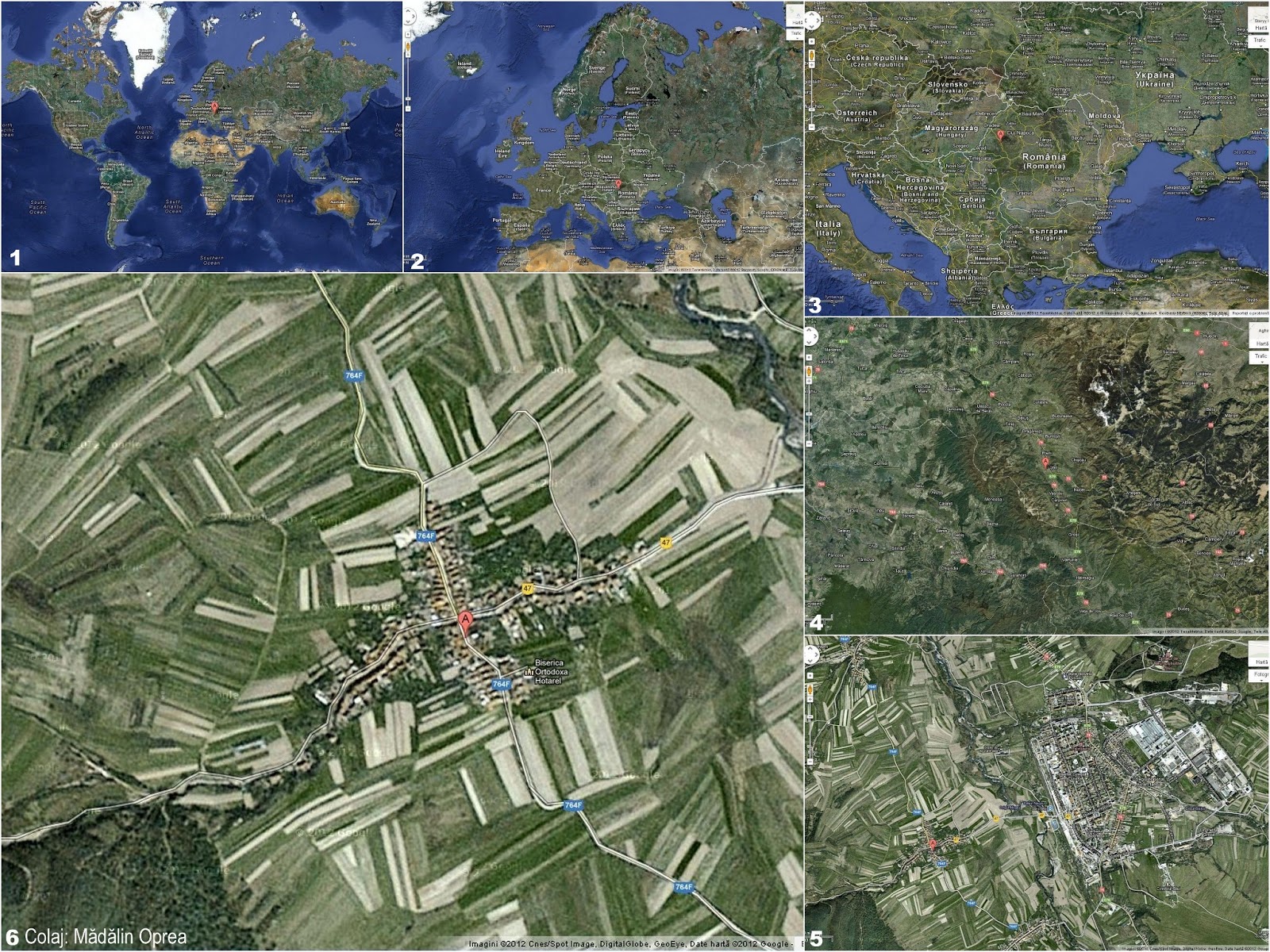 Hotarel, Bihor, Romania imagini din satelit via Google Maps ; satul Hotarel comuna Lunca judetul Bihor Romania