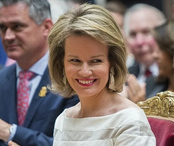 Queen Mathilde of Belgium attends the awards ceremony of the "Francqui Prize 2015" on June 9, 2015 in Brussels